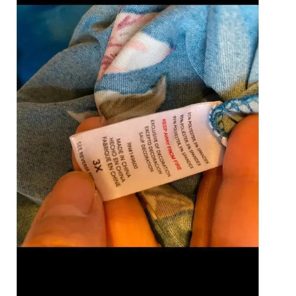 Floral Print Casual Stretchy Gown Mid Length Dress Women Plus Size 3X - Picture 4 of 7